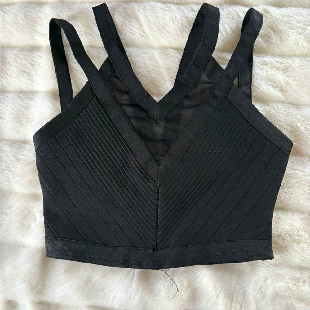 Black Strappy Crop Top